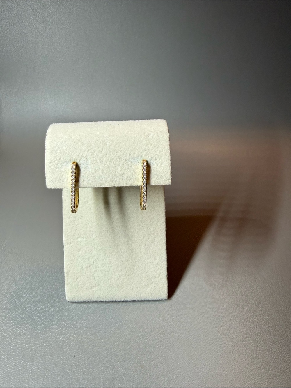 Gold Pavé Huggie Hoop Earrings - Women Jewelry - Picture 2 of 4